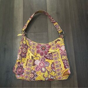 Vera Bradley yellow and pink floral shoulder bag (Like New)